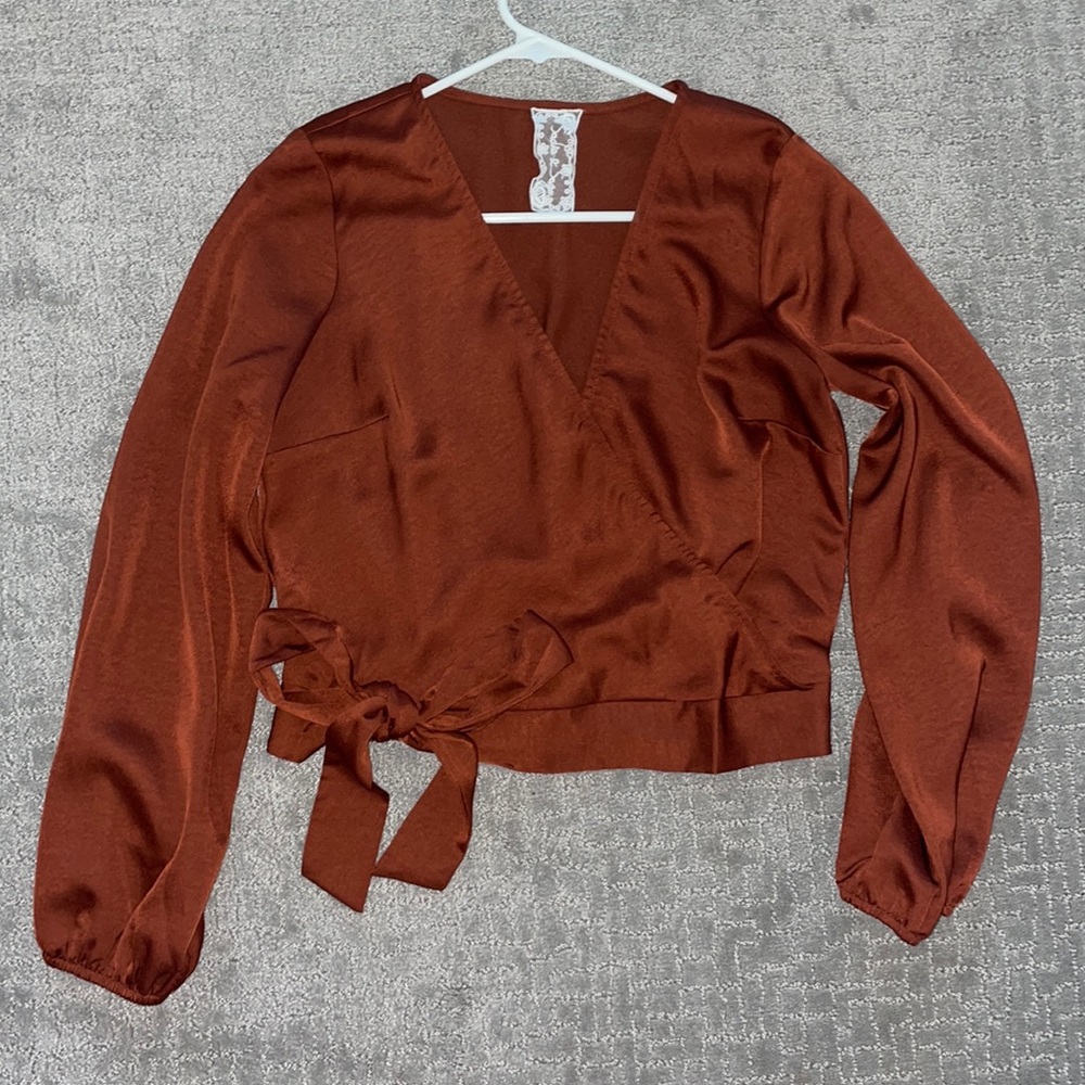 Long Sleeve Silk Top